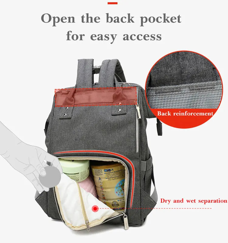 Tim-Jane Sac à dos à couches imperméable – Grand sac à langer multifonction pour voyages maman & bébé