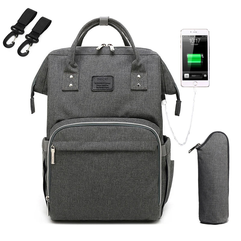 Tim-Jane Sac à dos à couches imperméable – Grand sac à langer multifonction pour voyages maman & bébé