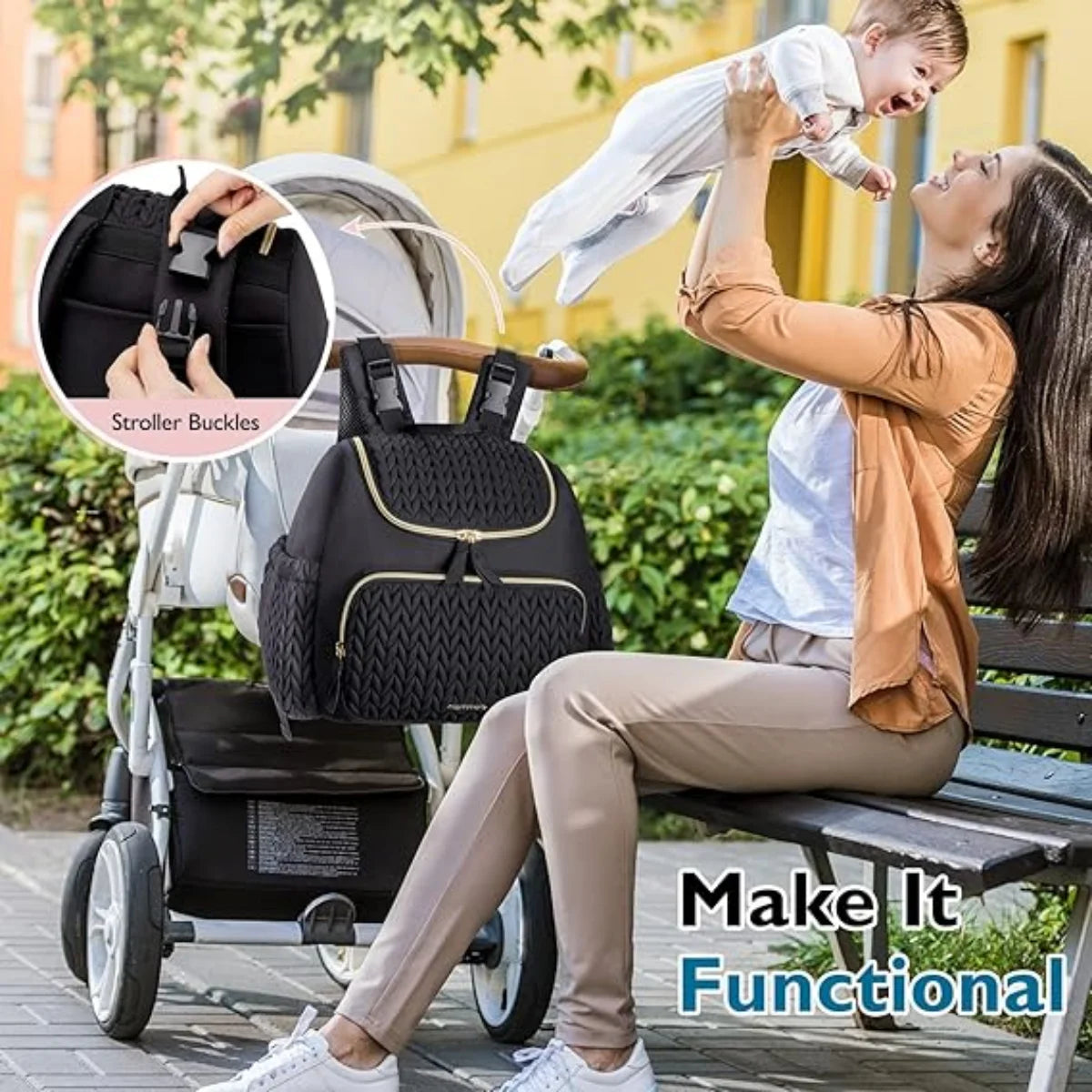 Tim-Jane Sac à dos à couches imperméable – Grand sac à langer multifonction pour mamans et soins de bébé