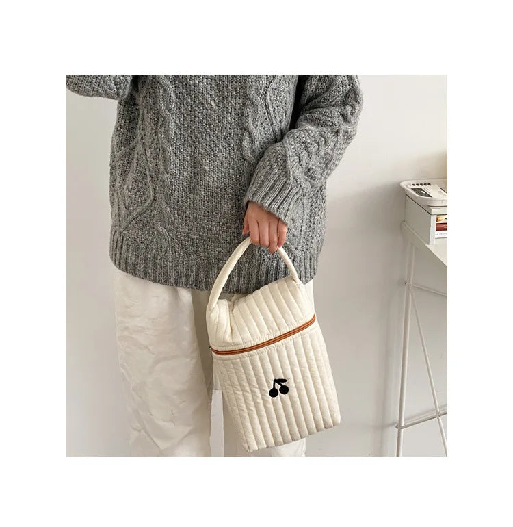 Tim-Jane Sac à langer bébé en coton motif ourson – Tote beige de maternité & organisateur à couches pour mamans avec fermeture éclair