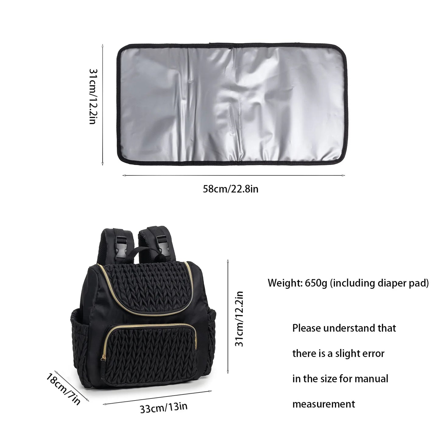 Tim-Jane Sac à dos à couches imperméable – Grand sac à langer multifonction pour mamans et soins de bébé