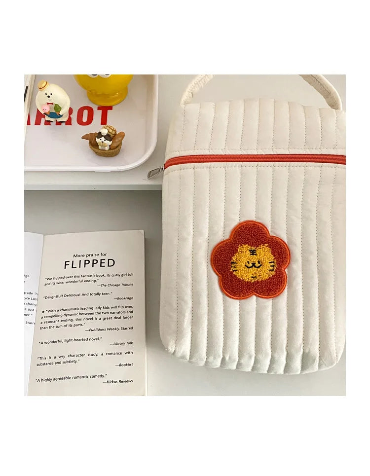 Tim-Jane Sac à langer bébé en coton motif ourson – Tote beige de maternité & organisateur à couches pour mamans avec fermeture éclair