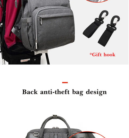 Tim-Jane Sac à dos à couches imperméable – Grand sac à langer multifonction pour voyages maman & bébé