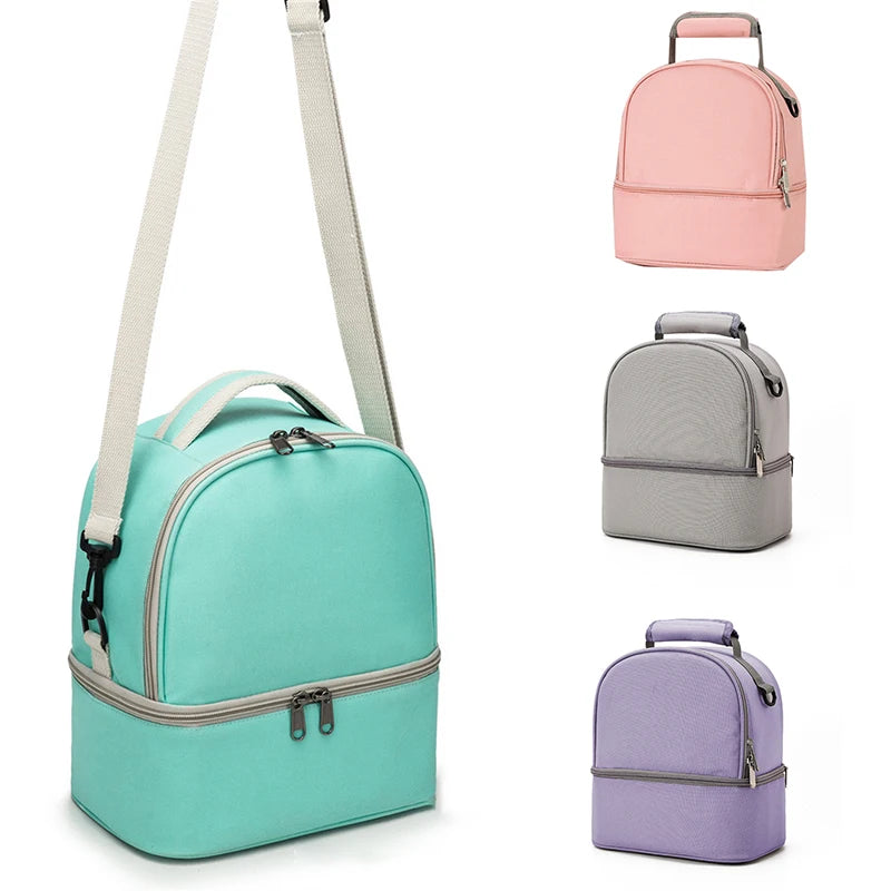 Tim-Jane Sac isotherme double couche pour maman – Grand sac à main uni pour voyages et pique-niques
