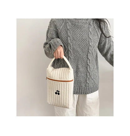 Tim-Jane Sac à langer bébé en coton motif ourson – Tote beige de maternité & organisateur à couches pour mamans avec fermeture éclair