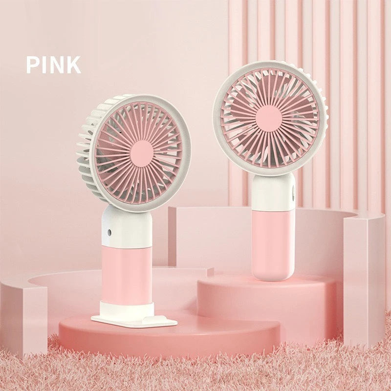 Mini Handheld Fan USB Rechargeable Portable Desktop Fan with Base Quiet Operation for Office Student Dorm Travel