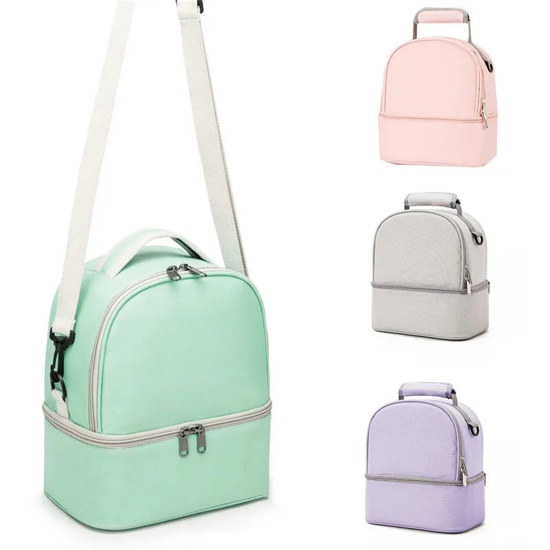 Tim-Jane Sac isotherme double couche pour maman – Grand sac à main uni pour voyages et pique-niques