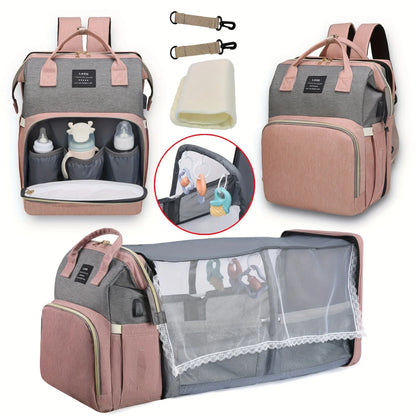 Tim-Jane Sac à dos pliable pour maman avec lit bébé intégré – Grand sac à langer et de maternité portable pour soins de nouveau-né