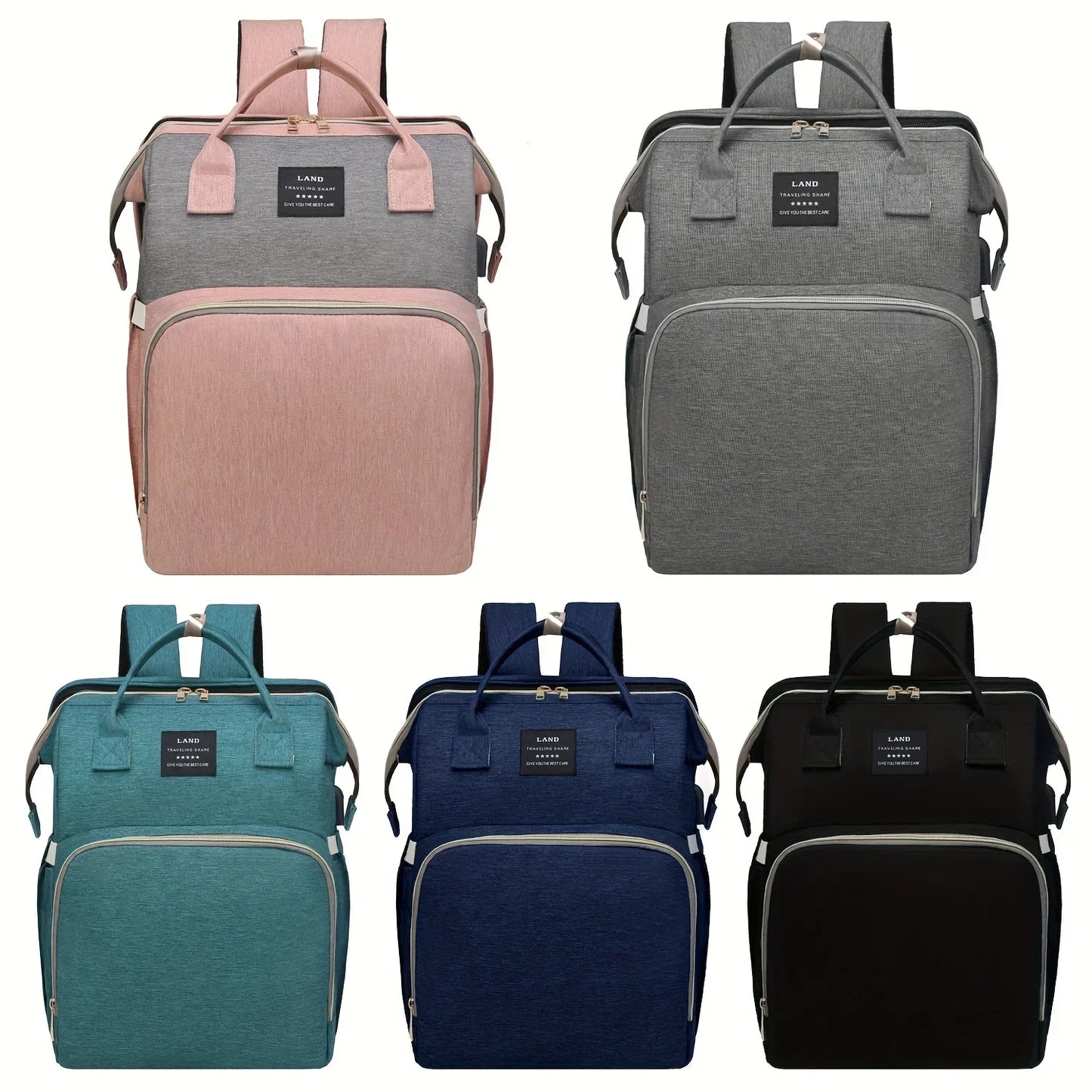 Tim-Jane Sac à dos pliable pour maman avec lit bébé intégré – Grand sac à langer et de maternité portable pour soins de nouveau-né