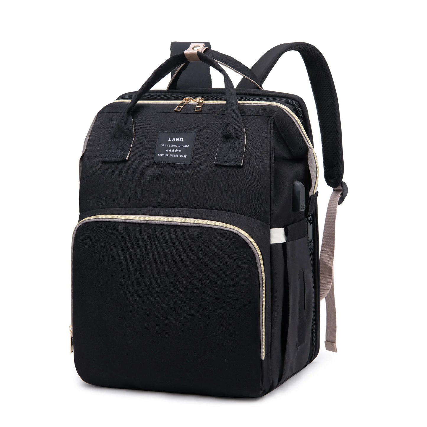 Tim-Jane Sac à dos pliable pour maman avec lit bébé intégré – Grand sac à langer et de maternité portable pour soins de nouveau-né