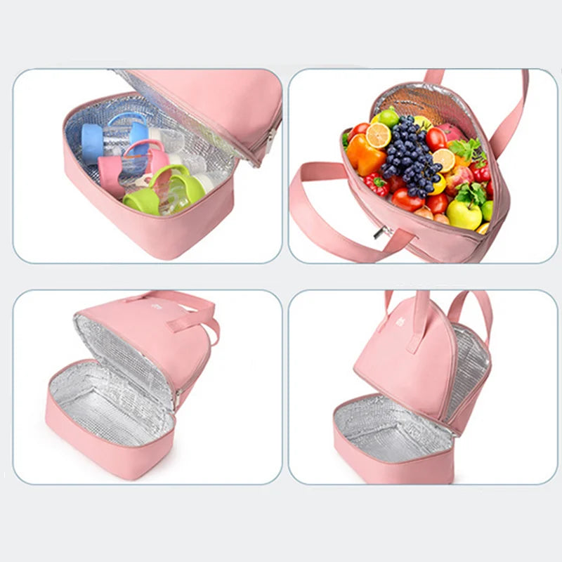 Tim-Jane Sac isotherme double couche pour maman – Grand sac à main uni pour voyages et pique-niques
