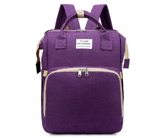 Tim-Jane Sac pliable pour maman avec lit bébé – Sac à dos à couches grande capacité à double bretelles avec rangement pour biberons